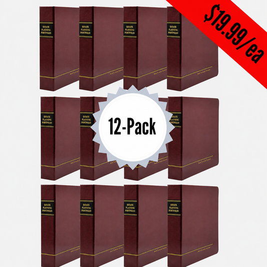 12 Pack, Regal Maroon | Estate Planning Portfolio Binders | Hardcover