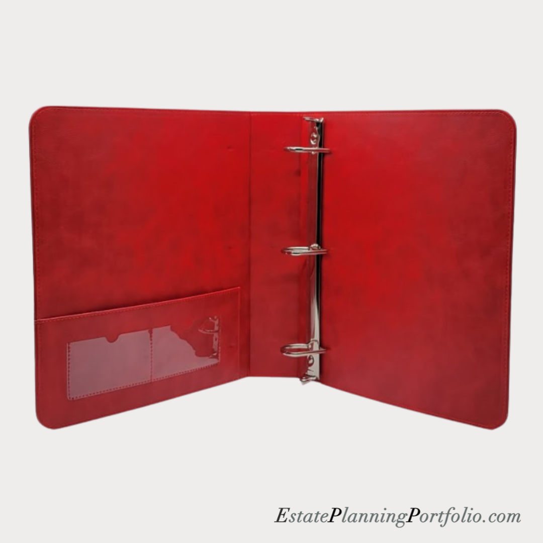 20 Pack, Bold Red | Estate Planning Portfolio Binder | Premium Padded Cover