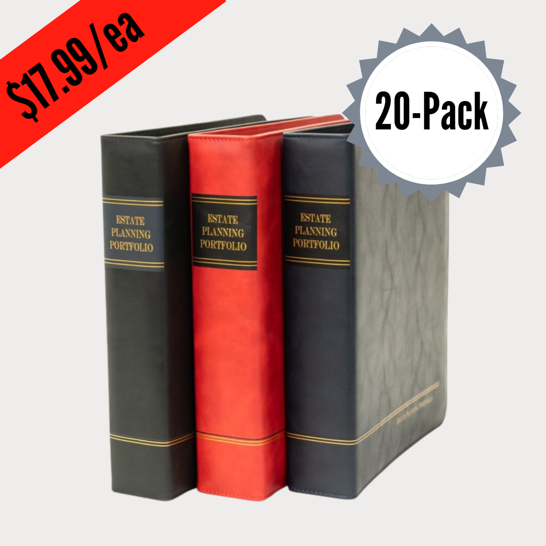20 Packs - Professional Navy, Bold Red, Classic Black | Estate Planning Portfolio Binders | Premium Padded (Homepage Display)